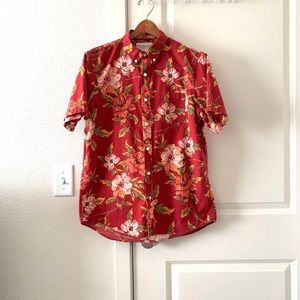 DENIM & SUPPLY Men’s Red Floral Poplin Sport Shirt